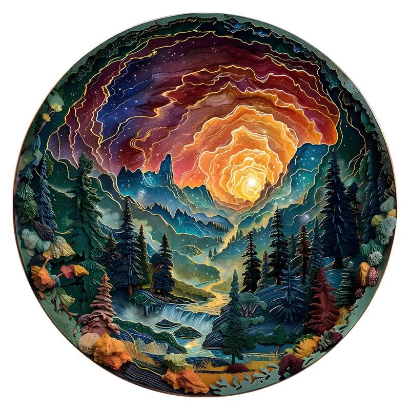 Forest Canyon Wooden Puzzle Irregular Small Animal Pieces Flat Wooden Puzzle