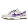Nike Dunk Sheepskin Coverage Slip Resistant Low top Skateboard Shoes Unisex White Gray Purple DO9457-100(TeamY-)