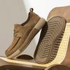 Retro New Men's Suede Leather Shoes Soft Sole Comfortable High-quality Handmade Sole Men's Oxford Shoes Khaki Driving Shoes
