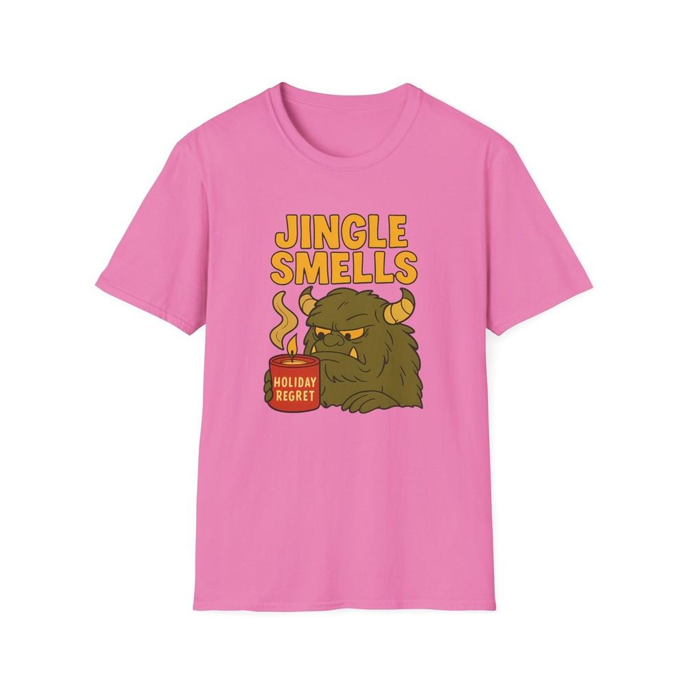 

Unisex Softstyle T-Shirt Grumpy Monster “Jingle Smells” Funny Christmas XL
