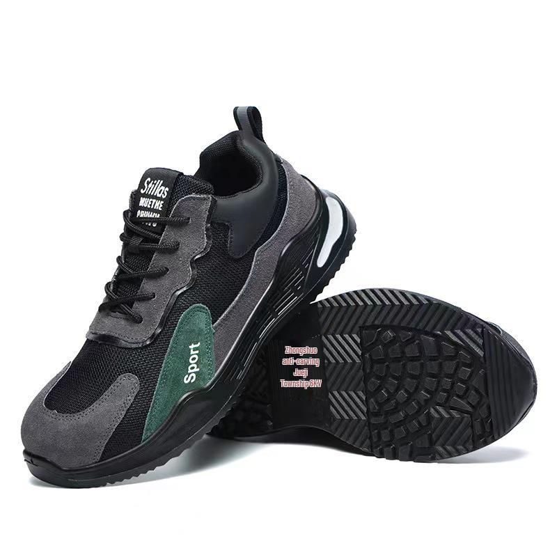 Men's 2024 Summer Safety Shoes: Anti-Smash, Anti-Puncture, Insulated, Abrasion-Resistant, Four-Season Work Footwear