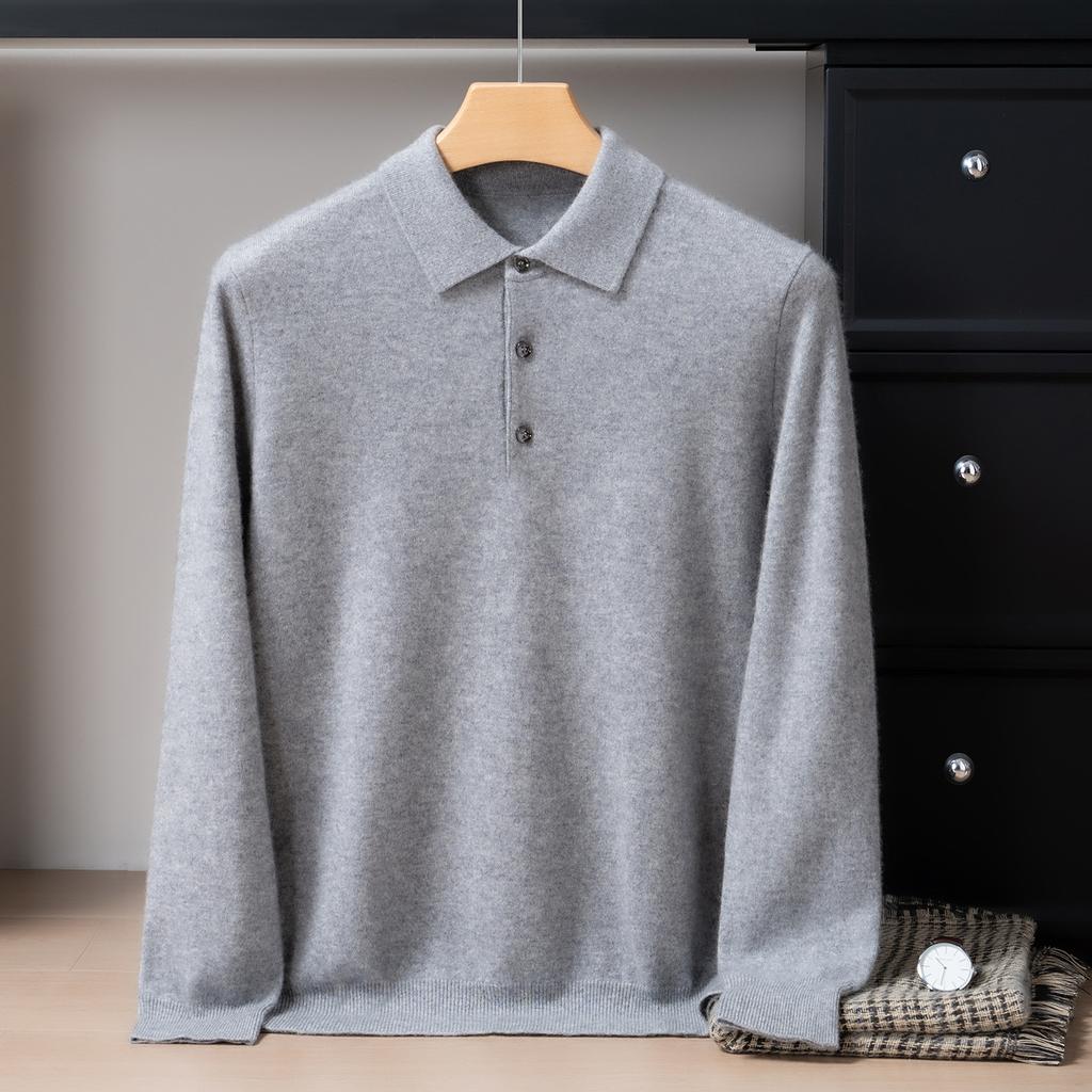 New Albas Small Cashmere POLO Shirt Pure Cashmere Lapel Sweater Knitted Sweater