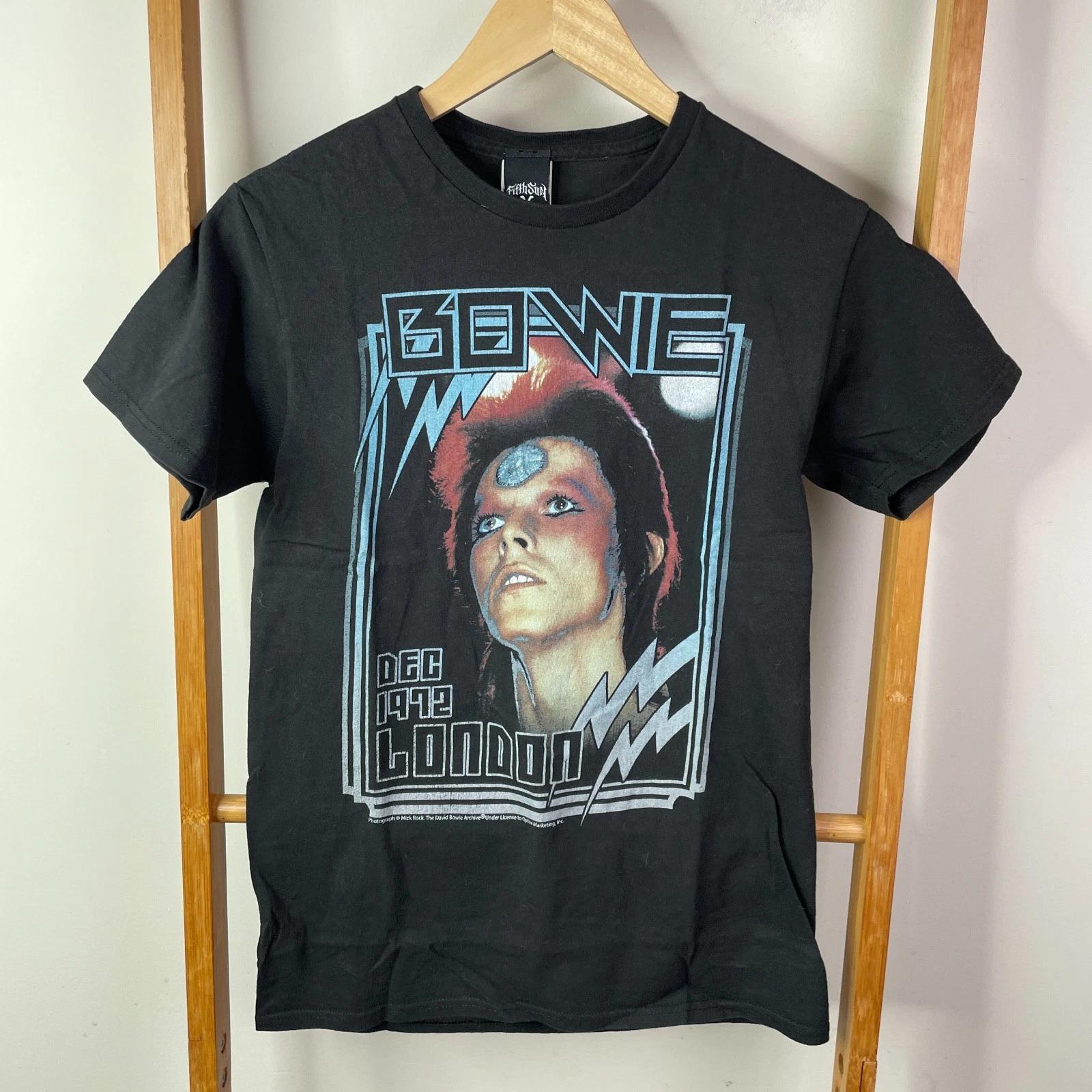 

David Bowie Shirt Mens Small Black Graphic Print December 1972 London Music 2XL