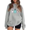 Women's Neck Long Sleeve Comfy Sweatshirt Casual Loose Fit Color Halloween Print Pullover