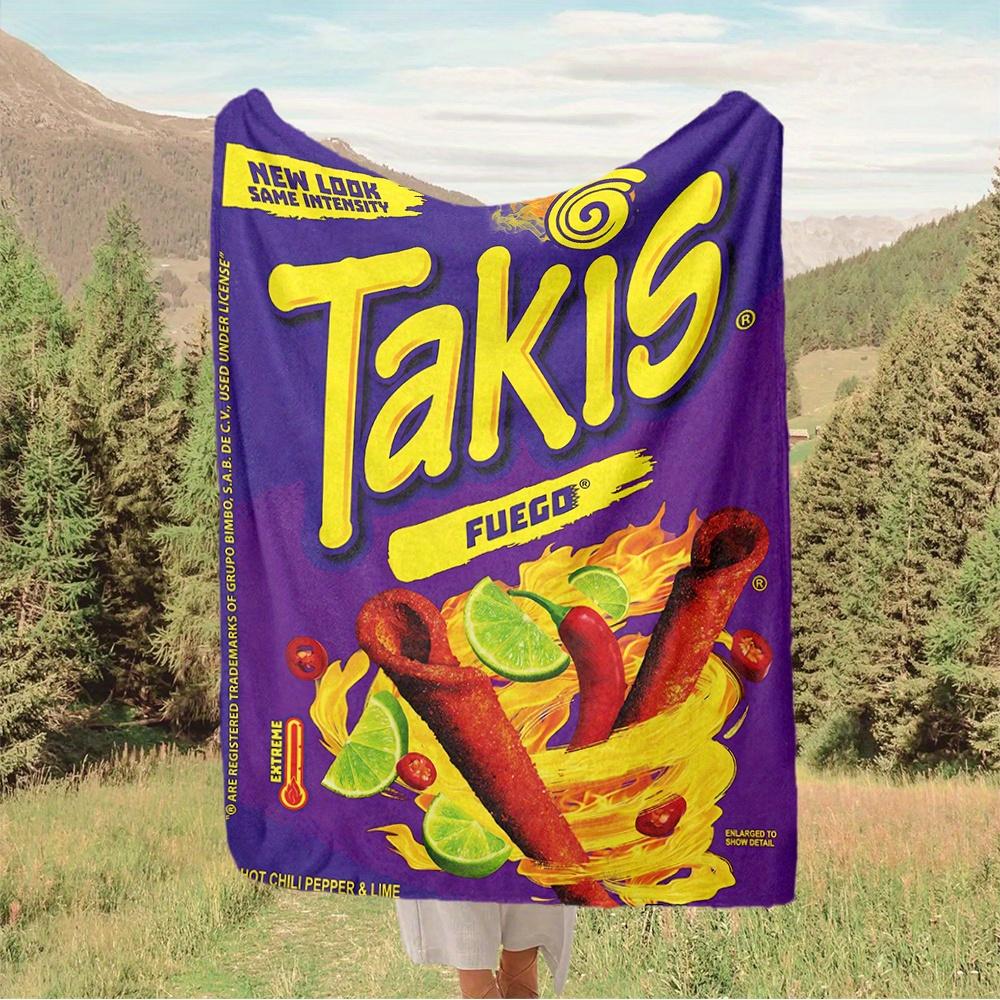 1pz Coperta in Flanella Stampata Digitalmente Takis, Fuego, Lime, Copriletto in Pile Peluche Super Morbido, Coperta Multiuso per Quattro Stagioni per Divano, Letto, O