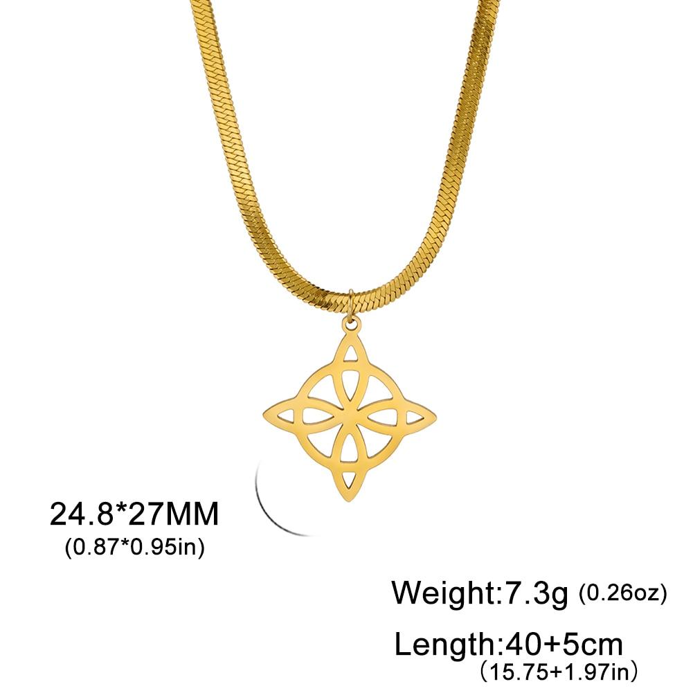 Vintage Witch Knot Necklace for Women Luck Pendant Irish Celtics Protection Amulet Stainless Steel Witchcraft Wicca Jewelry Gift