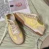 Scarpe sportive da donna nuove in pelle, allacciate, stile balletto, retrò, versatili, leggere e traspiranti, piccole scarpe bianche