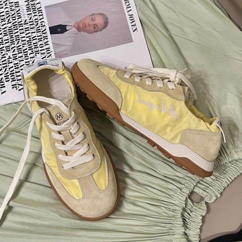 Scarpe sportive da donna nuove in pelle, allacciate, stile balletto, retrò, versatili, leggere e traspiranti, piccole scarpe bianche