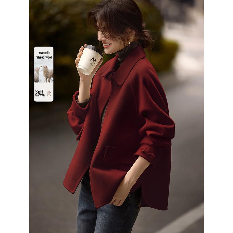 

XWI Women s New Chinese Style Double-faced Wool Coat M