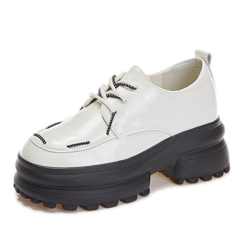 British style leather platform loafers summer new versatile heightening retro jk college style small leather shoes single shoes women
