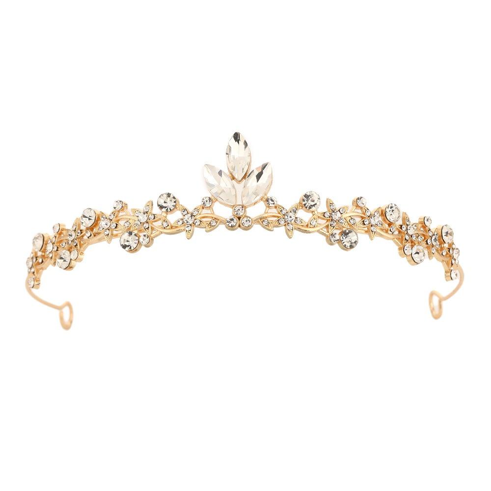 Simple Baroque Crystal Crown Tiara Elegant Design Crystal Rhinestone Princess Crown Sweet Style Bridal Crown Photography Props