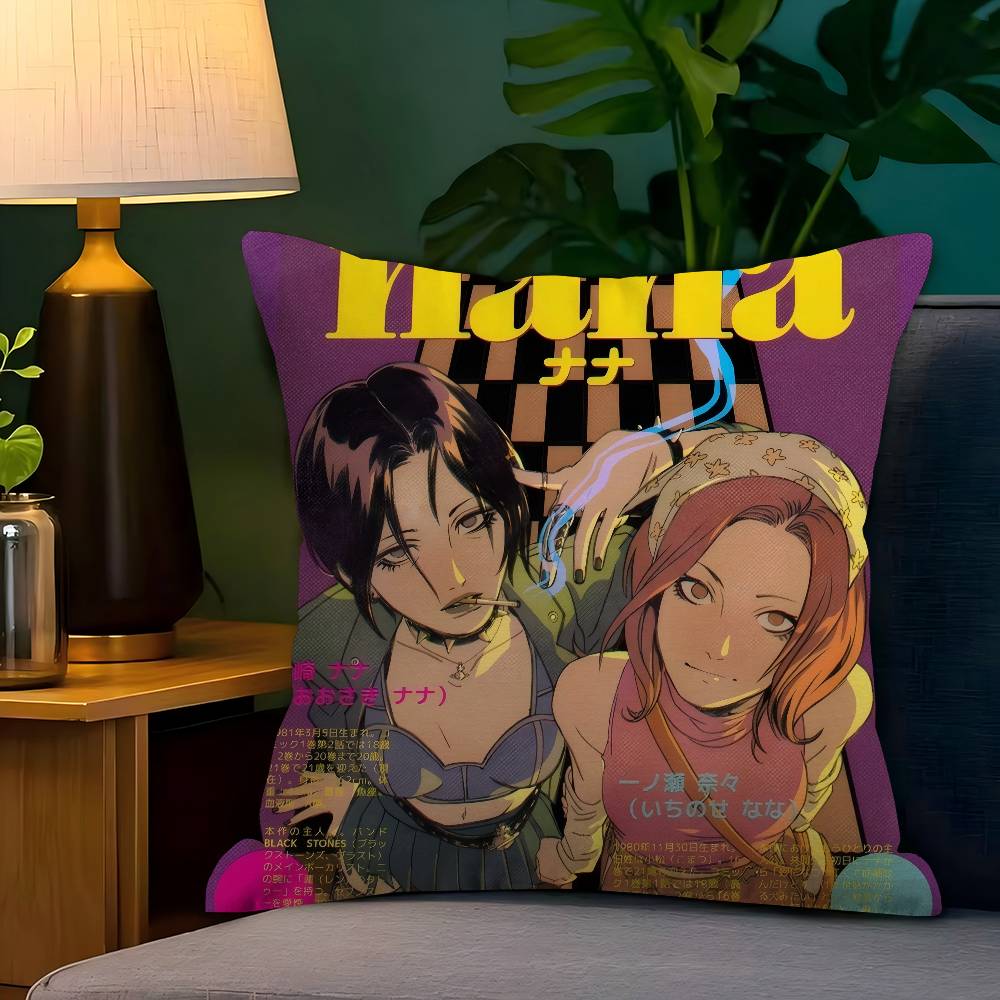 Anime Nana Cool Girl Pillow Gift Home Office Decoration Bedroom Sofa Car Cushion Cover Case 45X45
