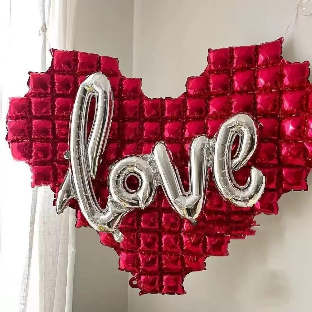 Love Heart Shaped Valentine's Day Balloon DIY Aluminum Film Aluminum Foil Balloons Large Inflatable Love Balloon Valentine's Day