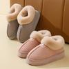 Autumn and winter bag heel cotton slippers warm thick bottom non-slip home indoor thickened cotton shoes fluffy slippers winter