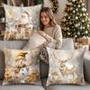 4 Pack Christmas Throw Covers, Cushion Pillowcases for Sofa Couch Home Decor