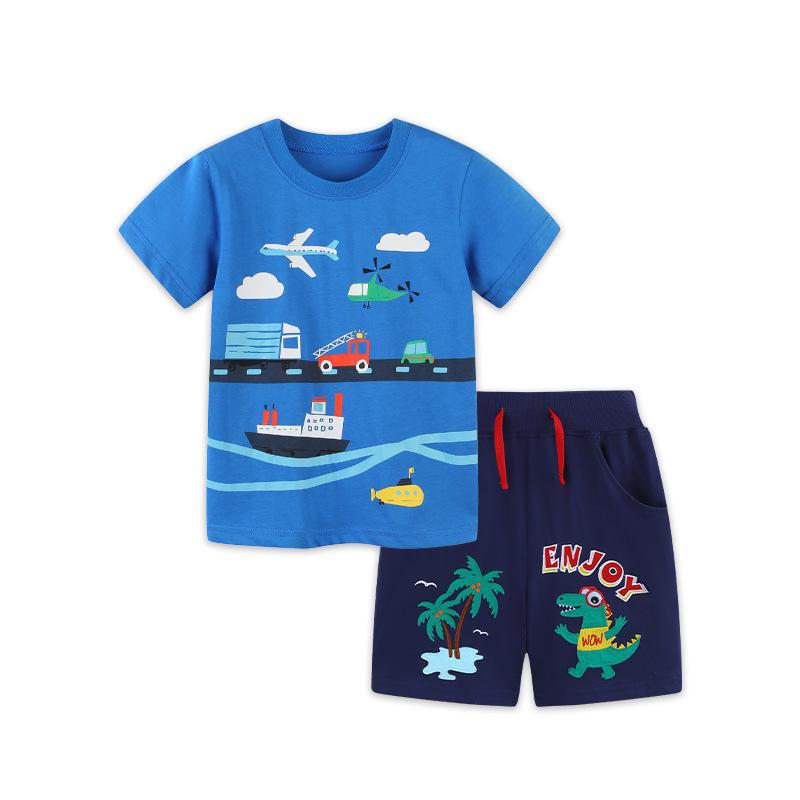 European & American Style Toddler Boys Cartoon Print Cotton Shorts Set 3 Years (100 cm)