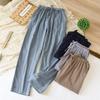 2026 New Spring and Autumn Solid Color Men's Sleeper Pants 100% Pure Cotton Gauze Simple Pants for Home Loose Leisure Home Pants