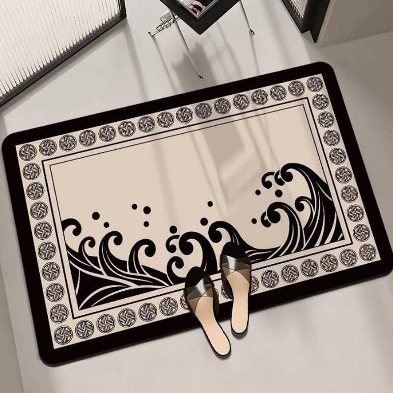 Thickened Bathroom Absorbent Floor Mat, Household Bathroom Door Mat, Non-slip Quick-drying Foot Pad, Door-to-door Mat Can Be Cut