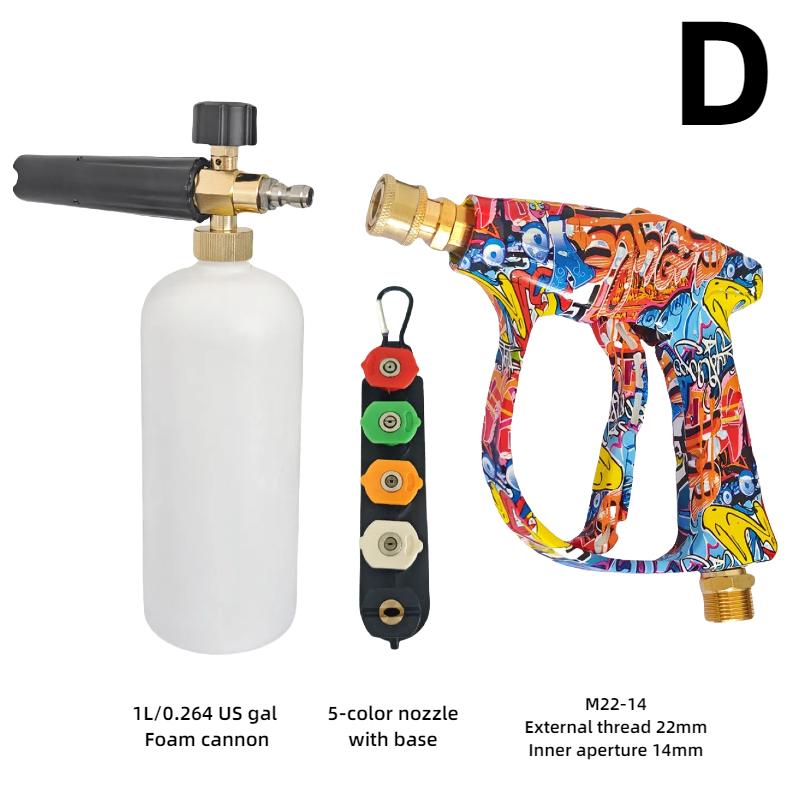 -Direktverkauf durch den Hersteller Verstellbare Reinigerpistole Professionelle Schaumpistole 4350PSI Hochdruck Graffiti Design Wasserpistole