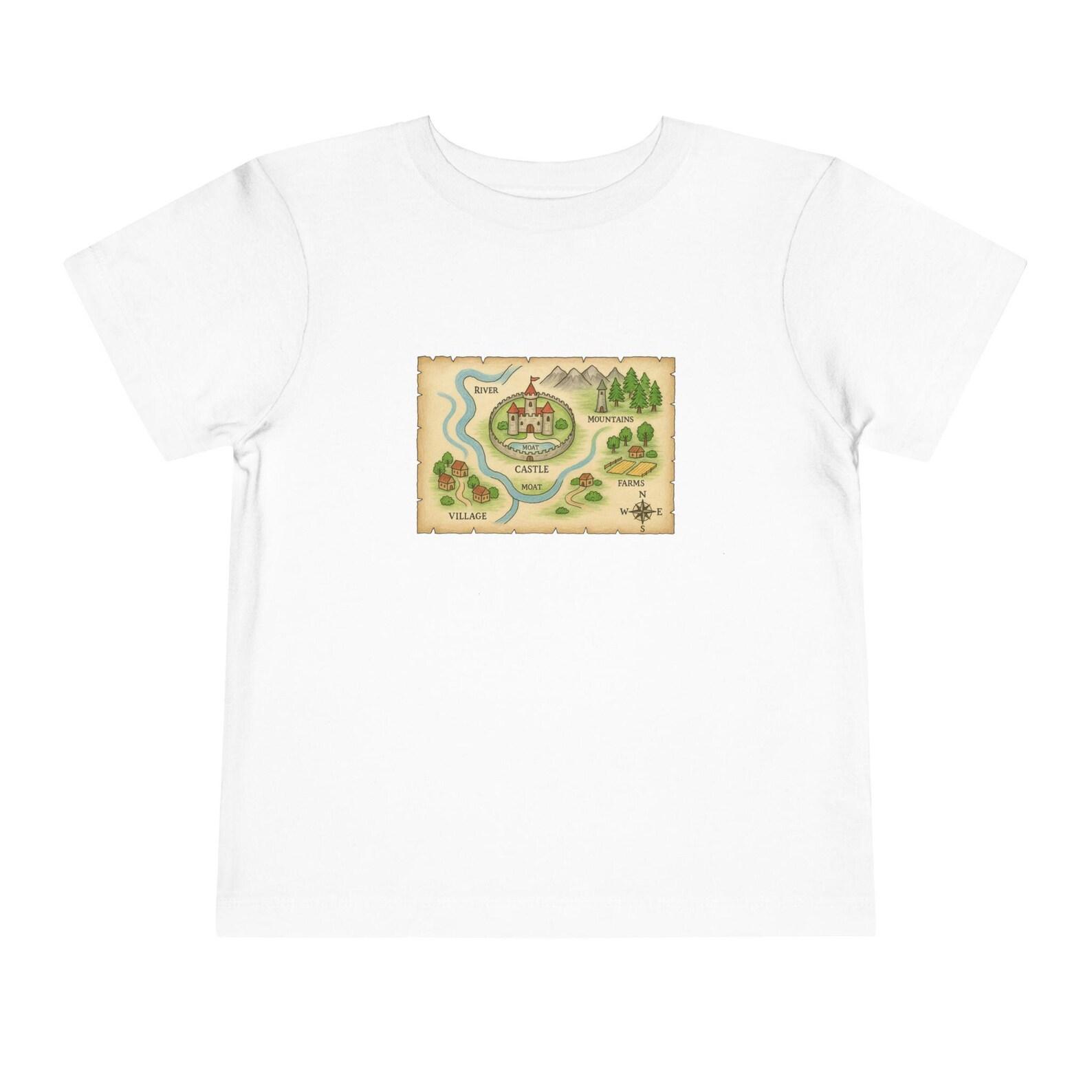 Adventure Map Unisex Tee, Cute Kids T-Shirt, Exploration Shirt, Birthday Gift for Boys and Girls, Travel Theme Apparel 160