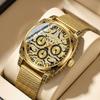 1pcs Men's Gold Dial Alloy Strap Vintage Fashion Classic Fashion Details Quartz Watch for Daily Business Party Holiday