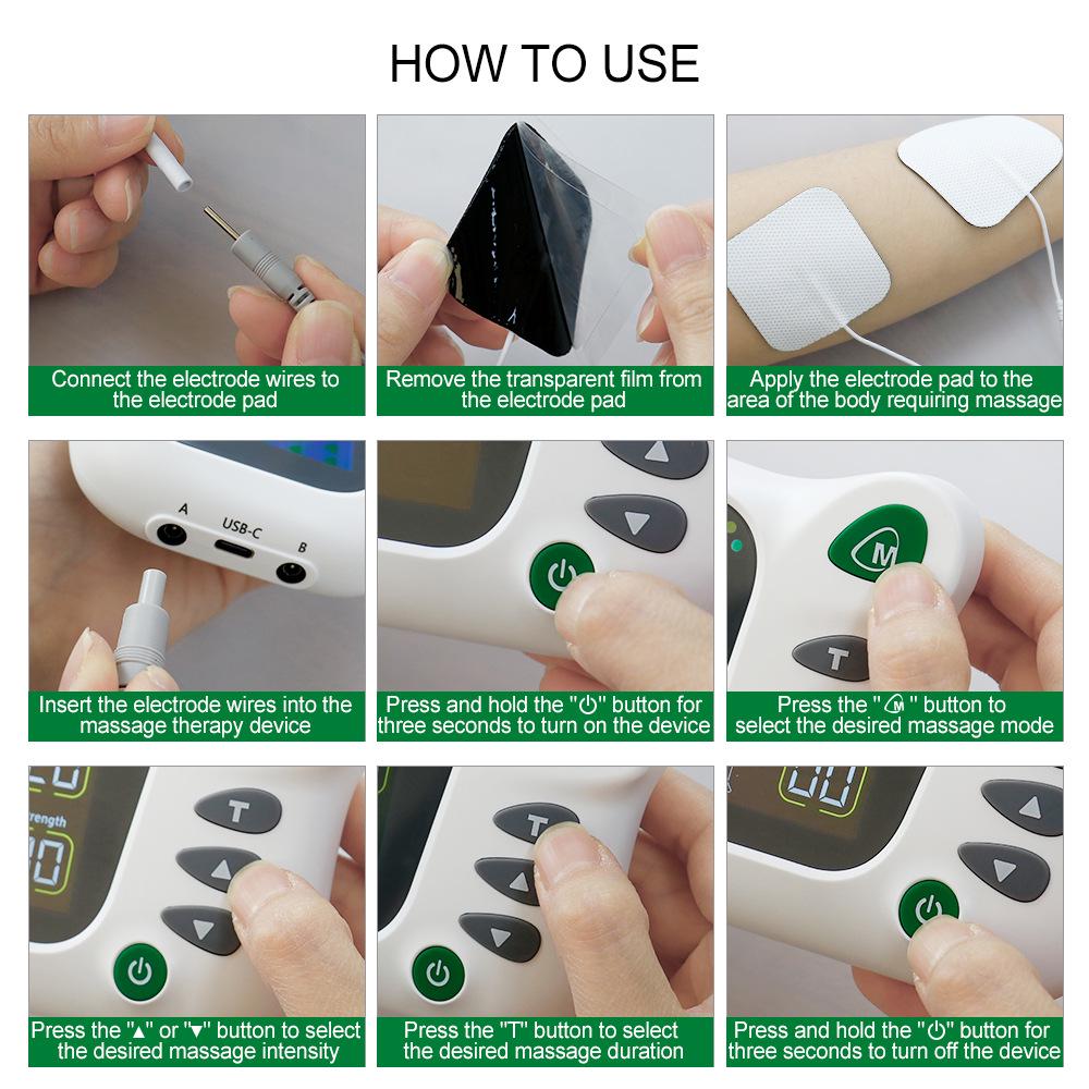 Dual Output TENS/EMS Massage Stimulator: Full-Body Muscle & Meridian Therapy
