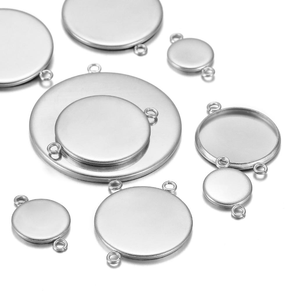 10 pièces Acier Inoxydable 6-30mm Base Cabochon Camée Couleur Dorée Plateau Rond Vide pour Collier Bracelet Fabrication de Bijoux Apprêts DIY