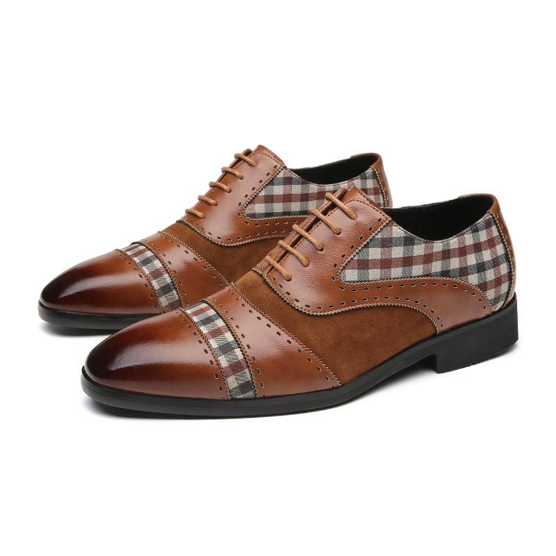 Fashion Business and Casual Men's Leather Shoes Fashion Color Blocking Design Style Outdoor Leisure Party Daily Dates Office Men's Shoes