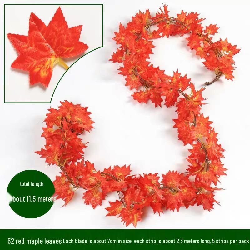 Artificial Rattan Vines for Pipe and Ceiling Decoration - Fake Green Leaves