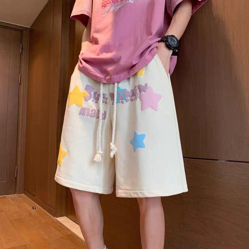 Women Trendy Print Streetwear Harajuku Y2K High Waist Wide Leg Short Pants Summer Students Casual Loose Sports Beach Shorts