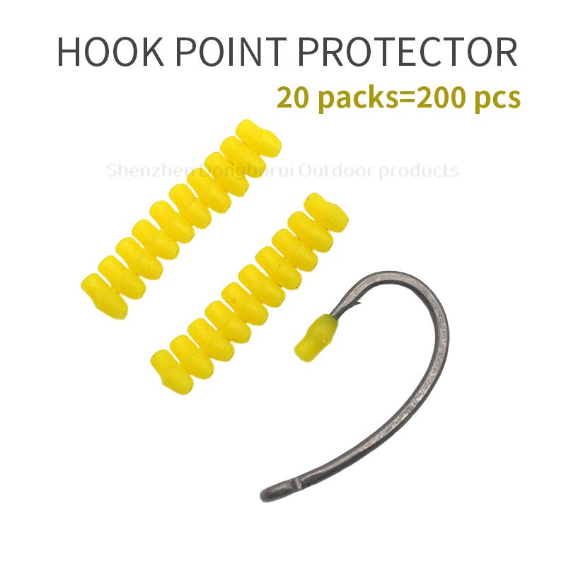 20packs=200pcs Carp Fishing Accessories Hook Point Protector Yellow For Carp Fishing Hook Terminal Tackles