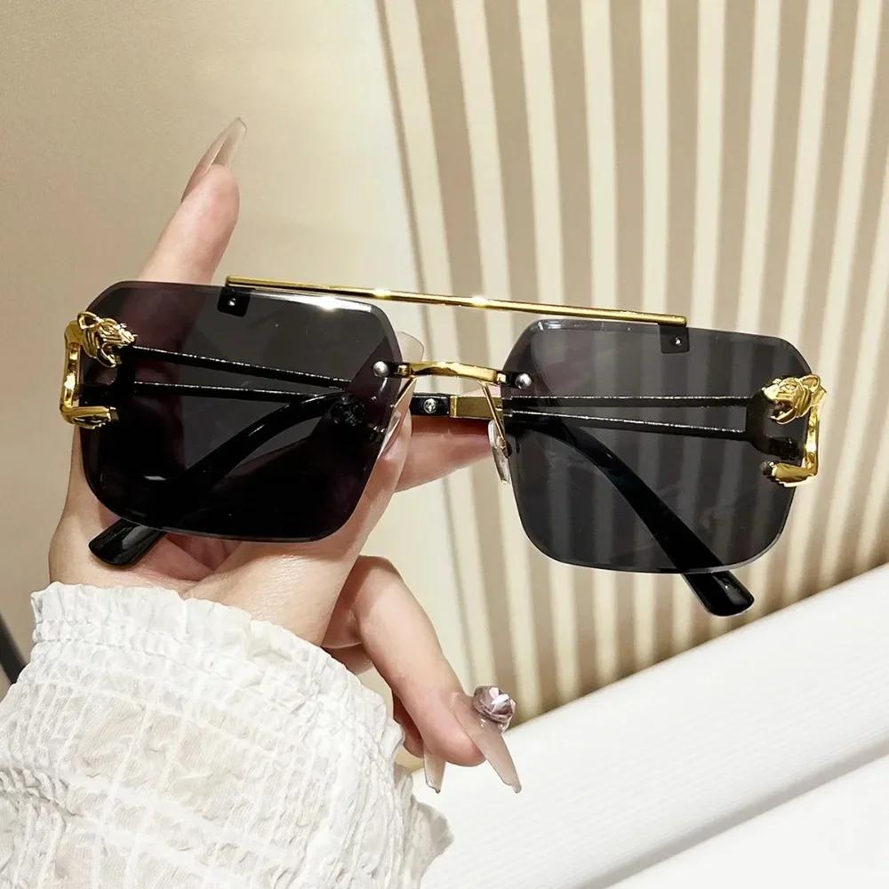Frameless Square Sunglasses Fashion Sunglasses Women European and American Colorful Sunglasses
