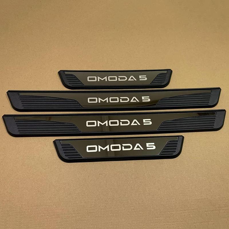 ABAIWAI For Omoda 5 C5 E5 SHS-H 2027 2026 2025 2024 Car Door Sill Plate Stainless Steel 3d Side Step Interiors Sticker