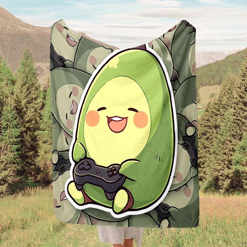 1pc Avocado Printing Lightweight Flannel Blanket, Comfortable and Warm Blanket, for Camping Sofa Bed and Couch Office, Gift Blankets in