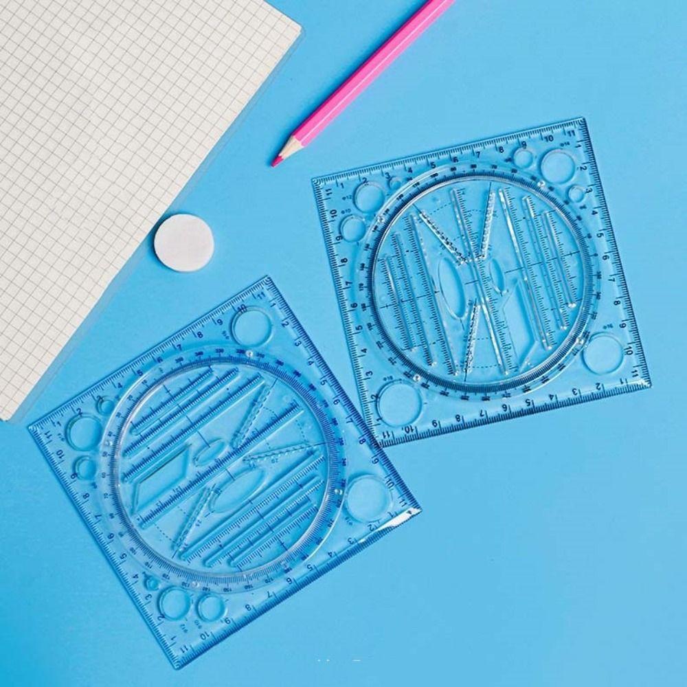 3D Scale Rotatable Ruler Protractor Circle Drafting Ruler Geometry Drawing Ruler  School Supplies