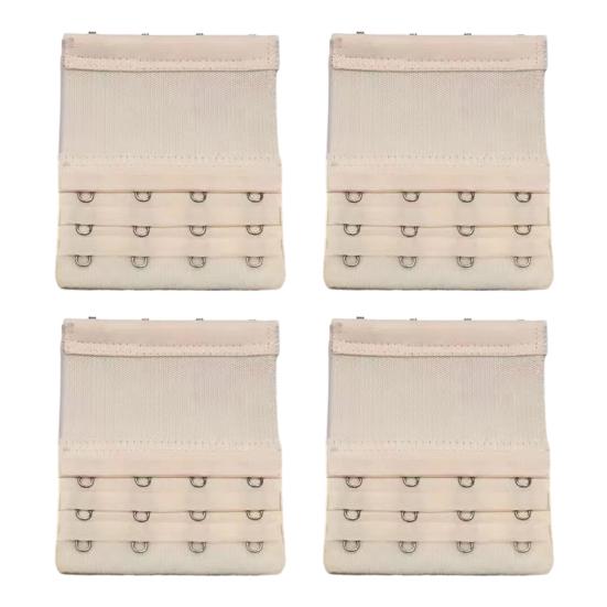 4Pcs Bra Extenders, Adjustable Bra Extenders 2 3 4 Hooks, Bra Band Hooks Replacement, Stretchy Bras Extension Straps for Pregnant Women
