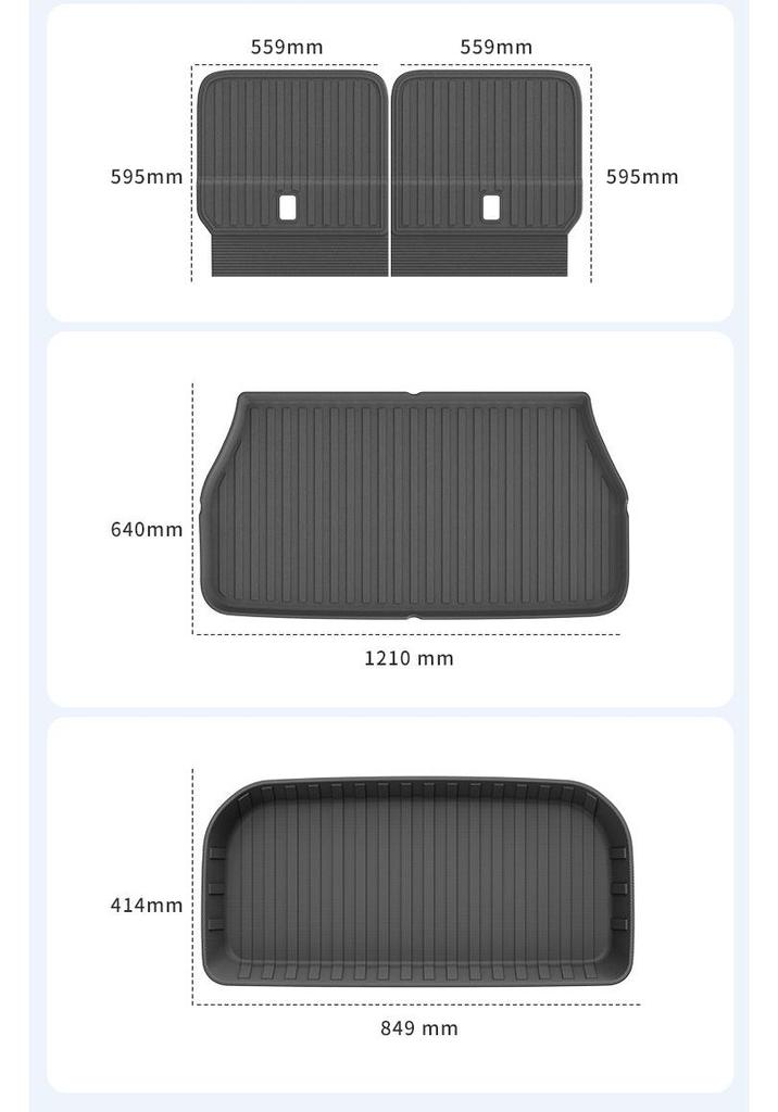 Eco-friendly TPE Floor & Trunk Mats for 2026 XPeng GX, with Backrest Protection.