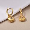 2026 French Style Brushed Heart Huggie Earrings - Matte Gold Silver Zircon Inlaid Heart Drop Earrings for Women Niche Design Jewelry