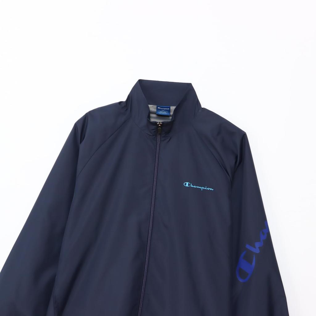 Champion Basic Sport Long Rubber Print Embroidered Jacket Men's Jacket, C3-BSC10, Navy, Sleeve, Water-Repellent, Windproof, Logo, Logo, Zip-Up