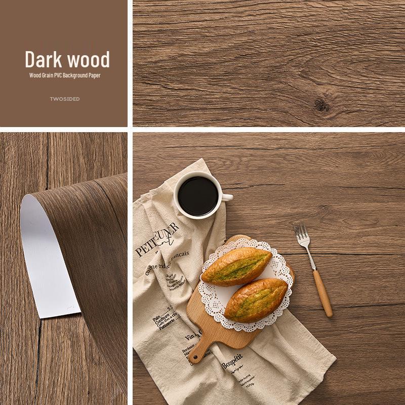 Wood Grain PVC Photography Background Board for Retro Still Life and Product Food Photography