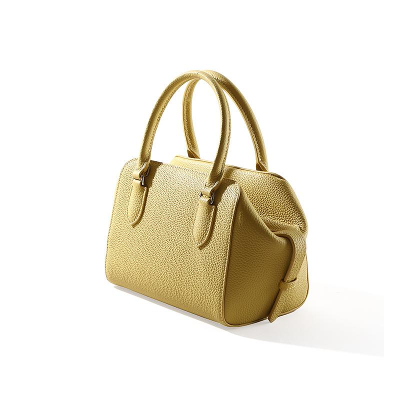 Genuine Leather Women's Bag Large-capacity Zipper Bag Crossbody Bag Fashionable Boston Bag