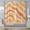 Colorful Wave Curtains Set of 2 – Abstract Rainbow Swirls, Rod Pocket Semi-Sheer Drapes for Kitchen & Living Room