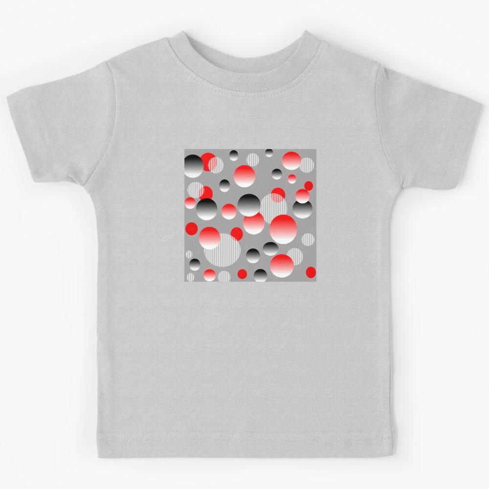 RED BLACK GREY BUBBLE SEAMLESS PATTERN Kids T-Shirt 160