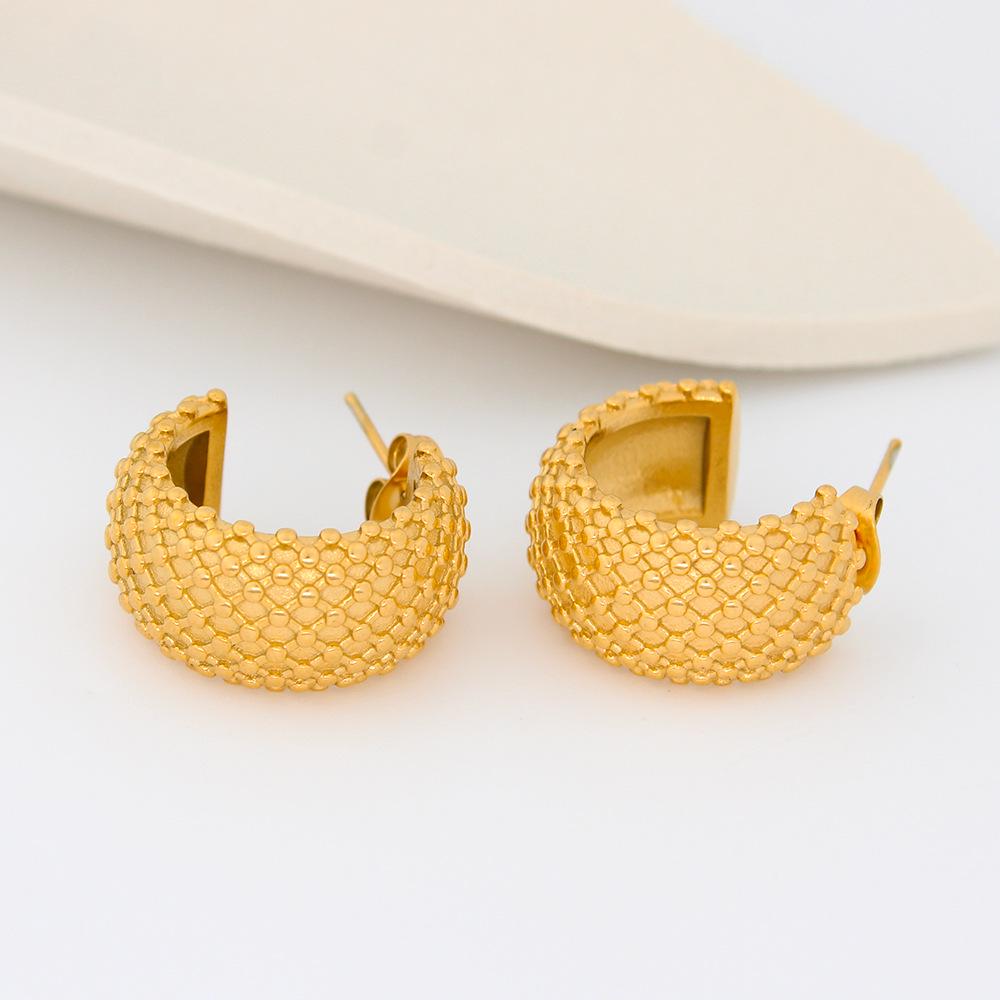 Retro Gold Geometric Titanium Steel Earrings: Stylish & Elegant Women s Jewelry