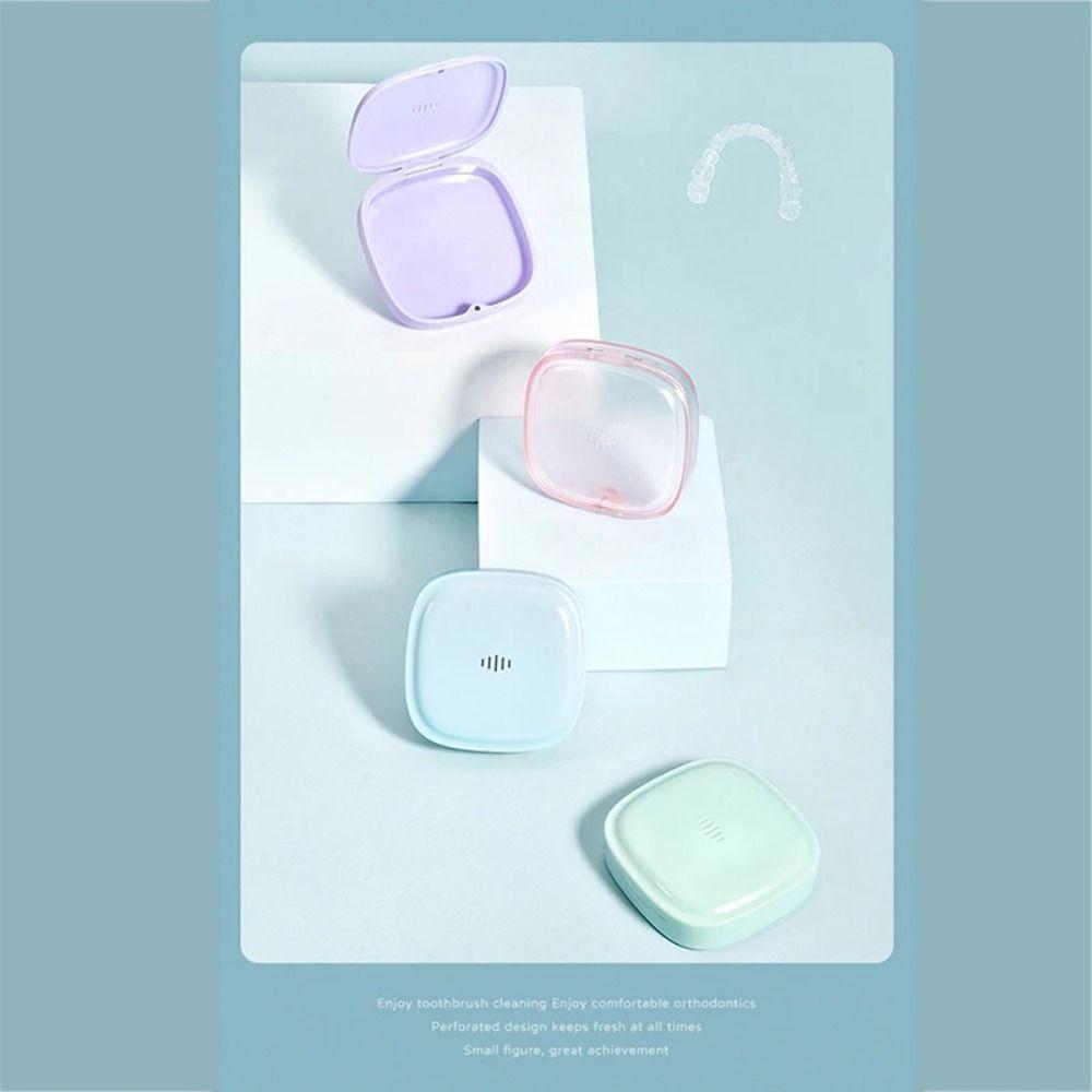 Portable Orthodontic Retainer Case Vent Holes Teeth Aligner Container Braces Storage Box  Night