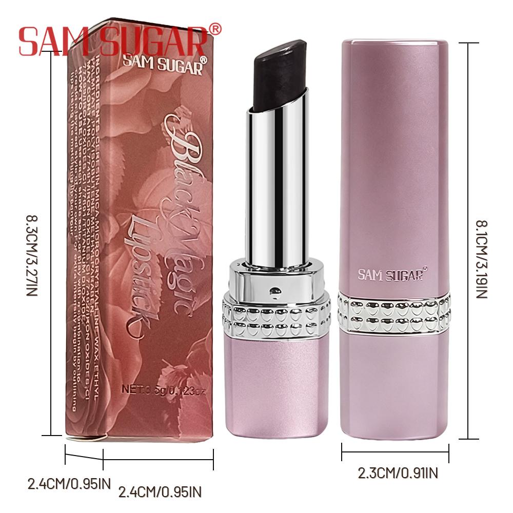 SAM SUGAR Black Lipstick Color Changing Moisturizing Lipstick, Long-Lasting Hydrating Glossy Lip Balm, Natural Tinted Lip Makeup Cosmetics for Women