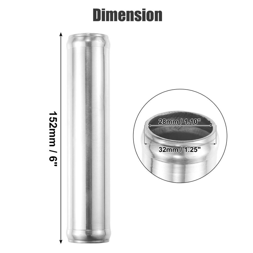 ACROPIX 32mm 1.25" OD 6" 152mm Length Universal Car Aluminum Alloy Intercooler Pipe Straight Air Intake Tube - 1 Piece
