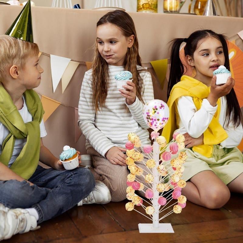 60-Hole Wooden Confection Display Stand Set, Two Screw-Fastened Displays for Positioning Stick-Mounted Candy in a Vertical Arrangement