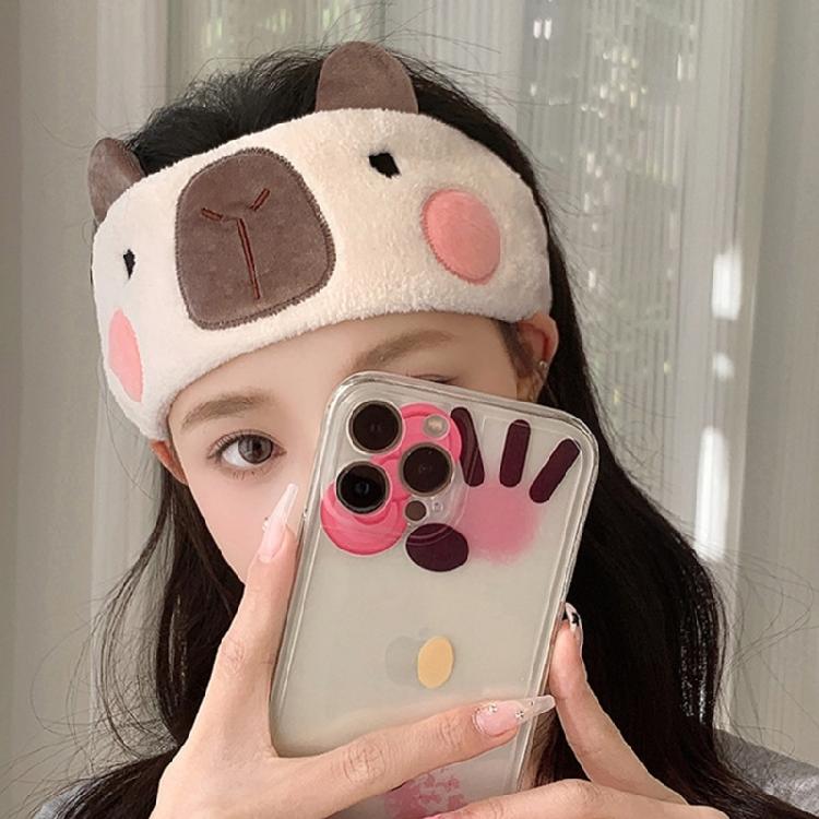 Plush Headband for Face Washing with Capybara Absorbent Thicken Hairband for  Women Cartoon Capybara Theme