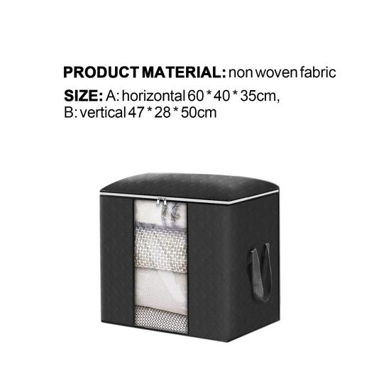 Recipiente de roupas reutilizável, resistente ao desgaste, tecido não tecido, durável, abertura larga, saco de armazenamento de colcha para quarto